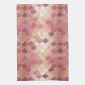 Roos Gold Shimmer Mermaid Scale Patroon Theedoek (Verticaal)