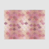 Roos Gold Shimmer Mermaid Scale Patroon Tissuepapier (Voorkant)