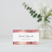 Roos Gold Shimmer Mermaid Scale Patroon Visitekaartje (Staand voorkant)