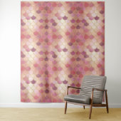 Roos Gold Shimmer Mermaid Scale Patroon Wandkleed (In situ)