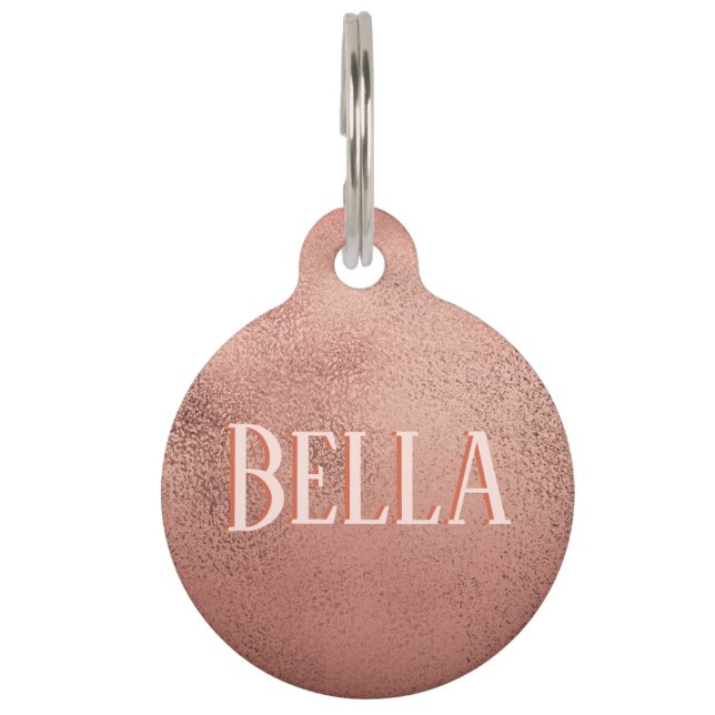 Roos Gold Shimmer Naam Neem me mee naar huis Info  Huisdierpenning (Voorkant)