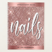 Roos Gold Shimmer Nails Appointing Book Planner (Voorkant)