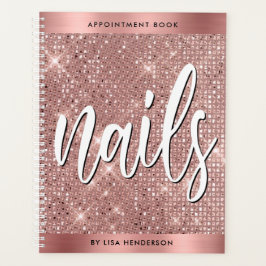 Roos Gold Shimmer Nails Appointing Book Planner