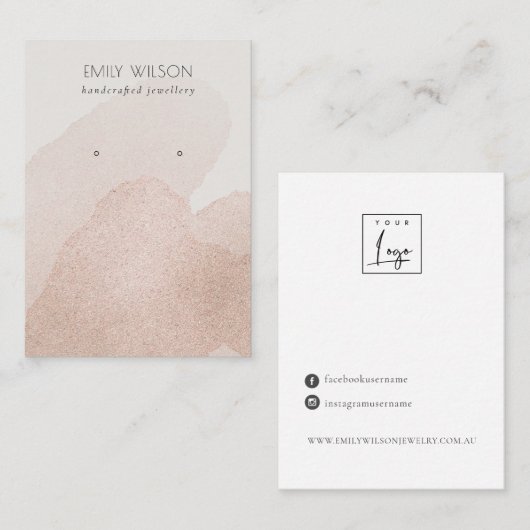 Roos Gold Shimmer Strokes Stud Veroorbaar beeldsch Visitekaartje (Voorkant / Achterkant)