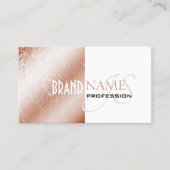 Roos Gold Shimmer Wit Glitter Sterren en Monogram Visitekaartje (Voorkant)