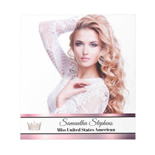 Roos Gold Shine Autograph Pad Notitieblok (Voorkant)