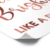 Roos Gold Shine Bright als een diamantsong Poster (Hoek)