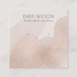 Roos Gold Shiny Bruske Stroke Stud Earning Display Vierkante Visitekaartje