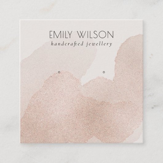 Roos Gold Shiny Bruske Stroke Stud Earning Display Vierkante Visitekaartje (Voorkant)