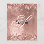 Roos Gold Shiny Folie 40e verjaardag Uitnodiging (Achterkant)