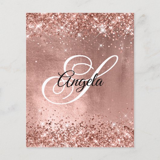 Roos Gold Shiny Folie 40e verjaardag Uitnodiging (Achterkant)