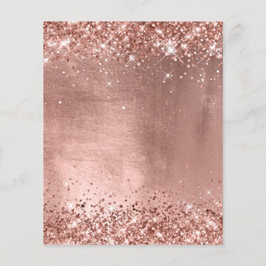 Roos Gold Shiny Glam 40e verjaardag Uitnodiging (Achterkant)