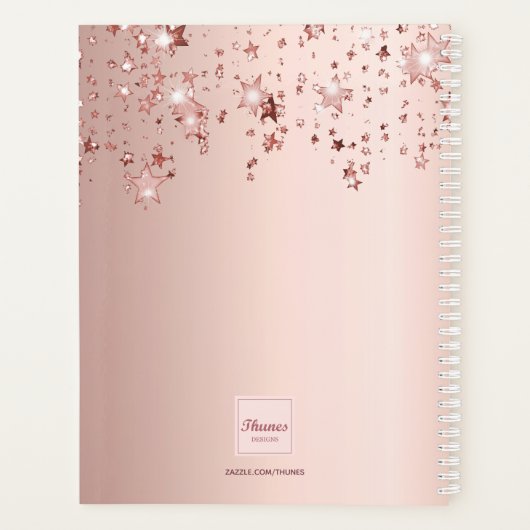 Roos Gold Shiny Stars Salon Afspraken 2025 Planner (Achterkant)