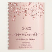 Roos Gold Shiny Stars Salon Afspraken 2025 Planner (Voorkant)