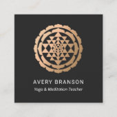 Roos Gold Shri Yantra Meditatieleraar Vierkante Visitekaartje (Voorkant)