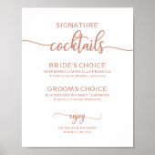 Roos Gold Signature Cocktails Weddenschap Poster (Voorkant)