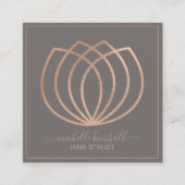 Roos Gold Signature Lotus Flower | Square Business Vierkante Visitekaartje (Voorkant)