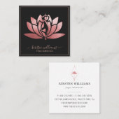 Roos Gold Signature Lotus Flower Yoga Pose Vierkante Visitekaartje (Voorkant / Achterkant)