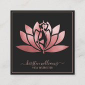 Roos Gold Signature Lotus Flower Yoga Pose Vierkante Visitekaartje (Voorkant)