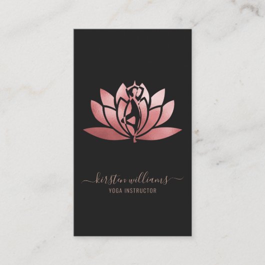 Roos Gold Signature Lotus Flower Yoga Pose Visitekaartje (Voorkant)