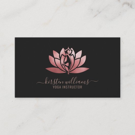 Roos Gold Signature Lotus Flower Yoga Pose Visitekaartje (Voorkant)