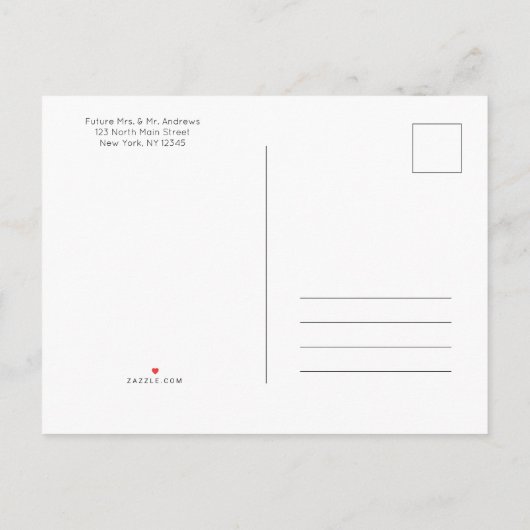 Roos Gold Signature Script Photo Save the Date Aankondigingskaart (Achterkant)