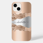 Roos Gold Silagate marble Name script Case-Mate iPhone Case (Achterkant)