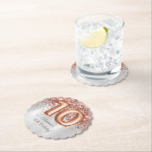 Roos Gold Silver 10e verjaardagsfeestje Kartonnen Onderzetters (Insitu)