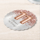 Roos Gold Silver 11e verjaardagsfeestje Kartonnen Onderzetters (Gekanteld)