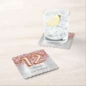 Roos Gold Silver 12e verjaardagsfeestje Kartonnen Onderzetters (Insitu)