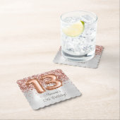 Roos Gold Silver 13e verjaardagsfeestje Kartonnen Onderzetters (Insitu)