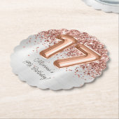 Roos Gold Silver 17e verjaardagsfeestje Kartonnen Onderzetters (Gekanteld)