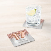 Roos Gold Silver 17e verjaardagsfeestje Kartonnen Onderzetters (Insitu)