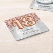 Roos Gold Silver 18e verjaardagsfeestje Kartonnen Onderzetters (Gebogen)