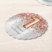 Roos Gold Silver 1e verjaardagsfeestje Kartonnen Onderzetters (Gekanteld)
