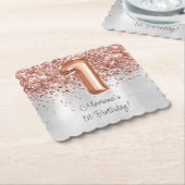Roos Gold Silver 1e verjaardagsfeestje Kartonnen Onderzetters (Gebogen)