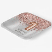 Roos Gold Silver 1e verjaardagsfeestje Papieren Bordje (Gebogen)