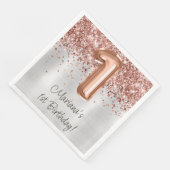 Roos Gold Silver 1e verjaardagsfeestje Servet (Hoek)