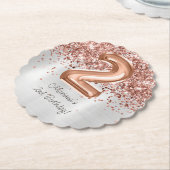 Roos Gold Silver 2e verjaardagsfeestje Kartonnen Onderzetters (Gekanteld)