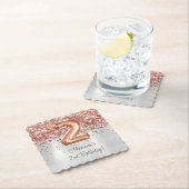 Roos Gold Silver 2e verjaardagsfeestje Kartonnen Onderzetters (Insitu)