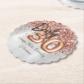 Roos Gold Silver 30ste verjaardagsfeestje Kartonnen Onderzetters (Gekanteld)