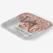 Roos Gold Silver 30ste verjaardagsfeestje Papieren Bordje (Gebogen)