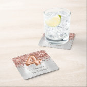 Roos Gold Silver 4e verjaardagsfeestje Kartonnen Onderzetters (Insitu)