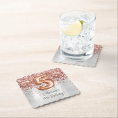 Roos Gold Silver 5e verjaardagsfeestje Kartonnen Onderzetters (Insitu)