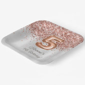 Roos Gold Silver 5e verjaardagsfeestje Papieren Bordje (Gebogen)