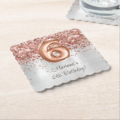 Roos Gold Silver 6e verjaardagsfeestje Kartonnen Onderzetters (Gebogen)