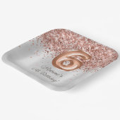 Roos Gold Silver 6e verjaardagsfeestje Papieren Bordje (Gebogen)