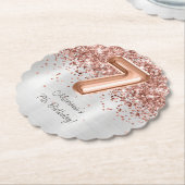 Roos Gold Silver 7e verjaardagsfeestje Kartonnen Onderzetters (Gekanteld)