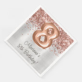 Roos Gold Silver 8e verjaardagsfeestje Servet (Hoek)