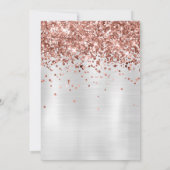 Roos Gold Silver 8e Verjaardagsfeestuitnodiging Kaart (Achterkant)